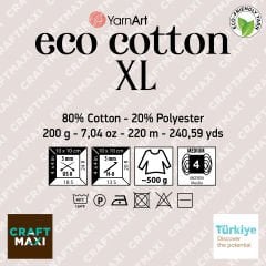 YARNART ECO COTTON XL - EL ÖRGÜ İPİ YEŞİL - 767