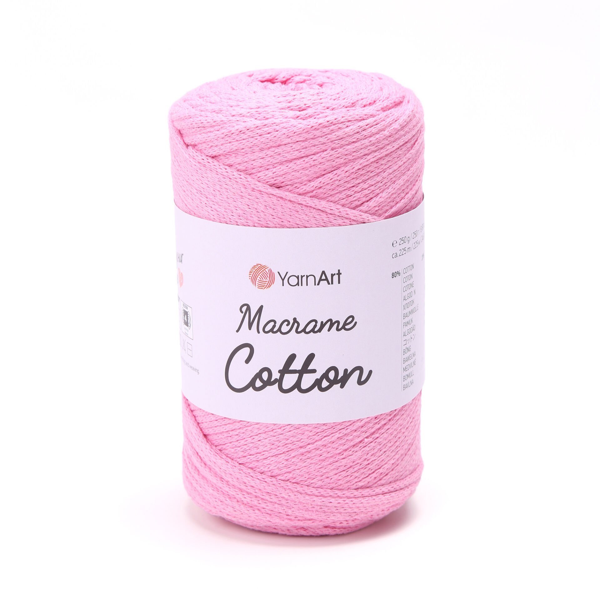 YARNART MACRAME COTTON - MAKROME EL ÖRGÜ İPİ ŞEKER PEMBESİ - 779