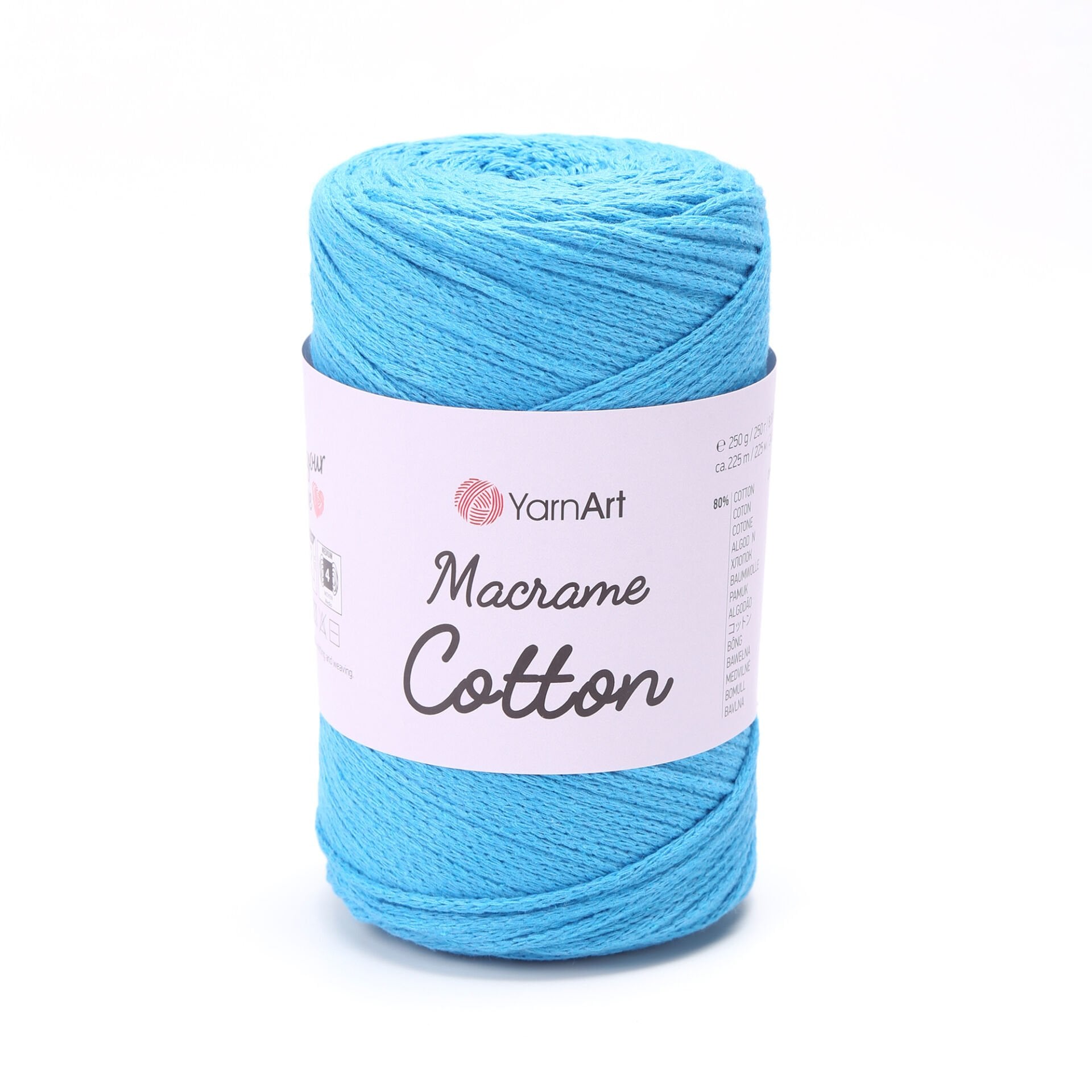 YARNART MACRAME COTTON - MAKROME EL ÖRGÜ İPİ MAVİ - 780