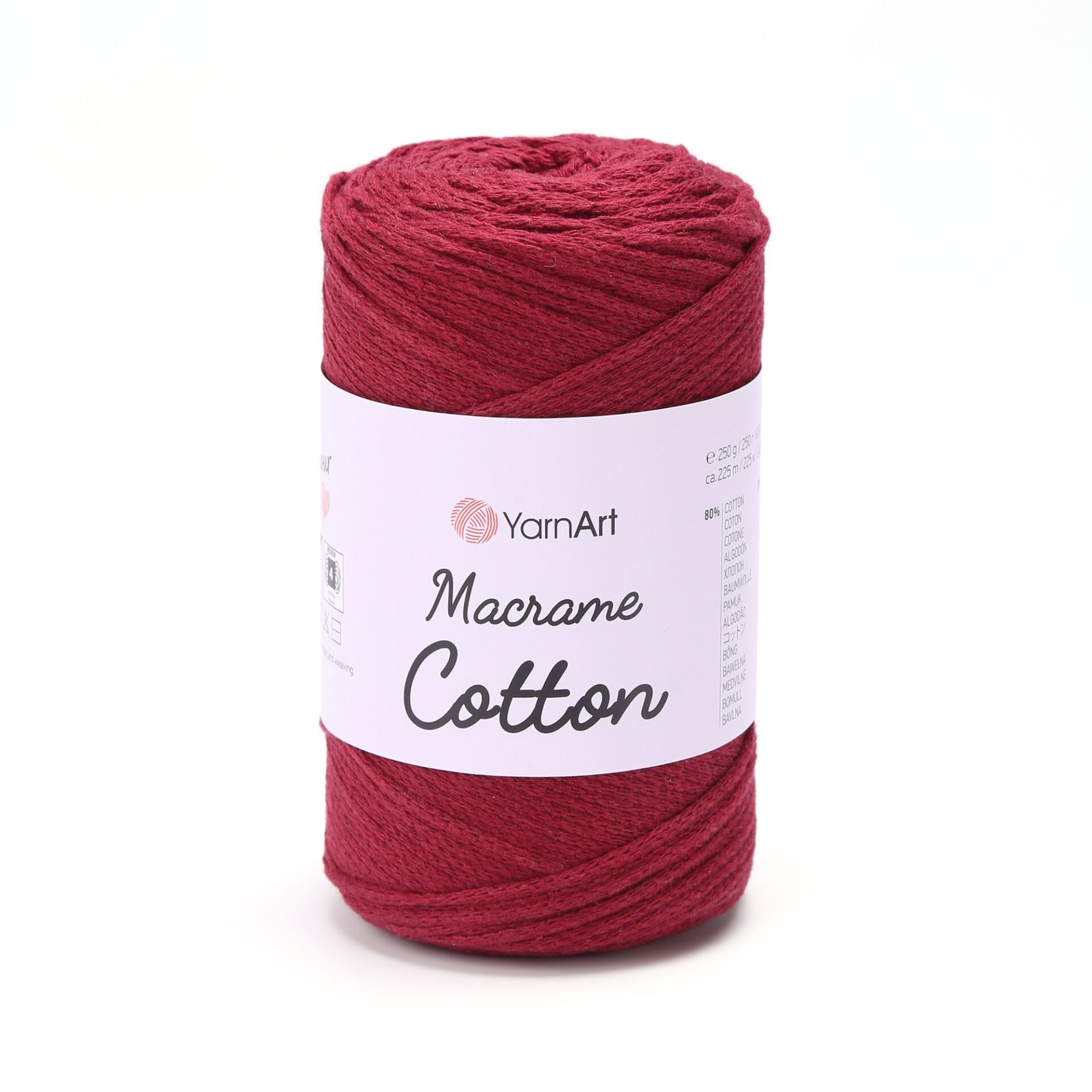 YARNART MACRAME COTTON - MAKROME EL ÖRGÜ İPİ BORDO - 781