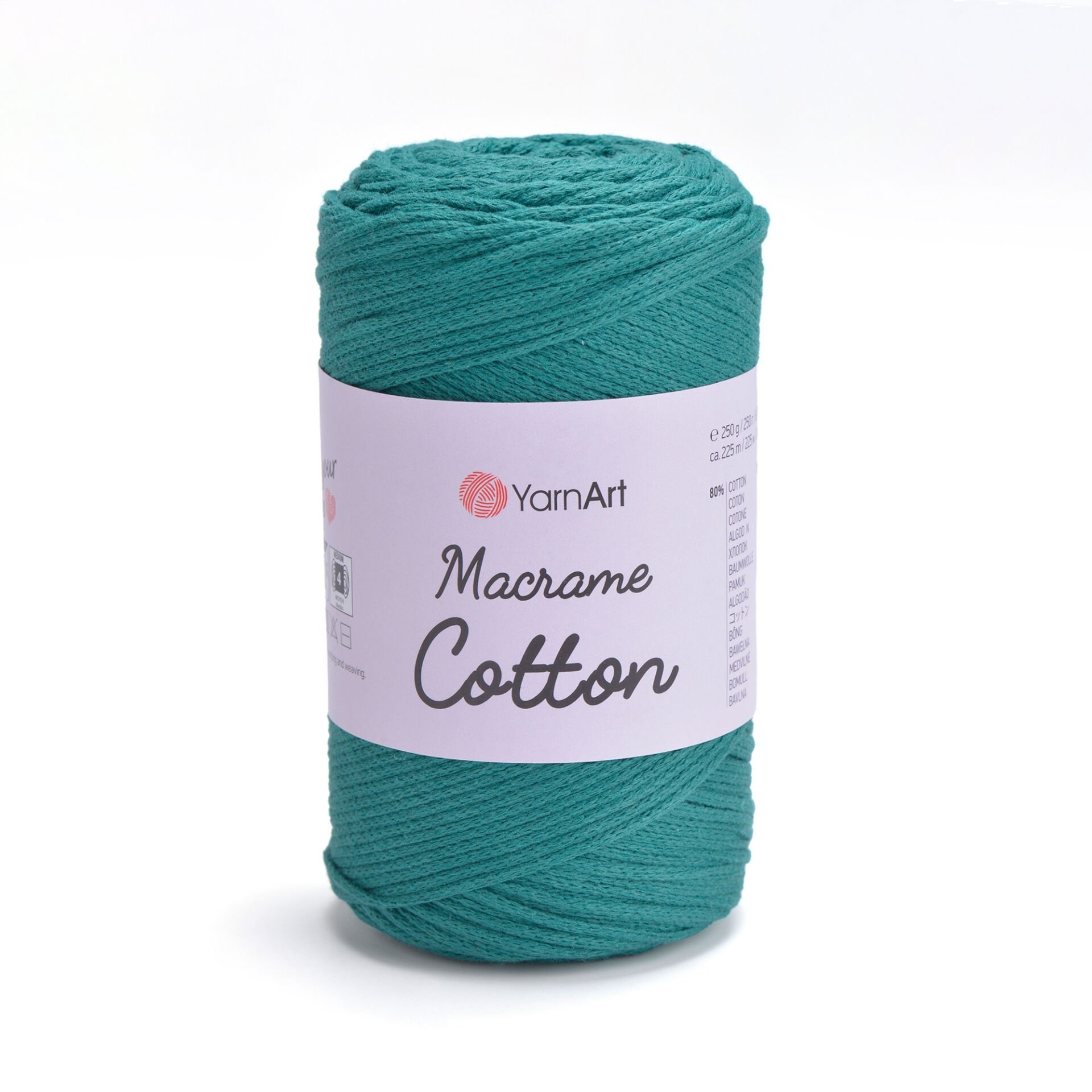 YARNART MACRAME COTTON - MAKROME EL ÖRGÜ İPİ PETROL YEŞİLİ - 783