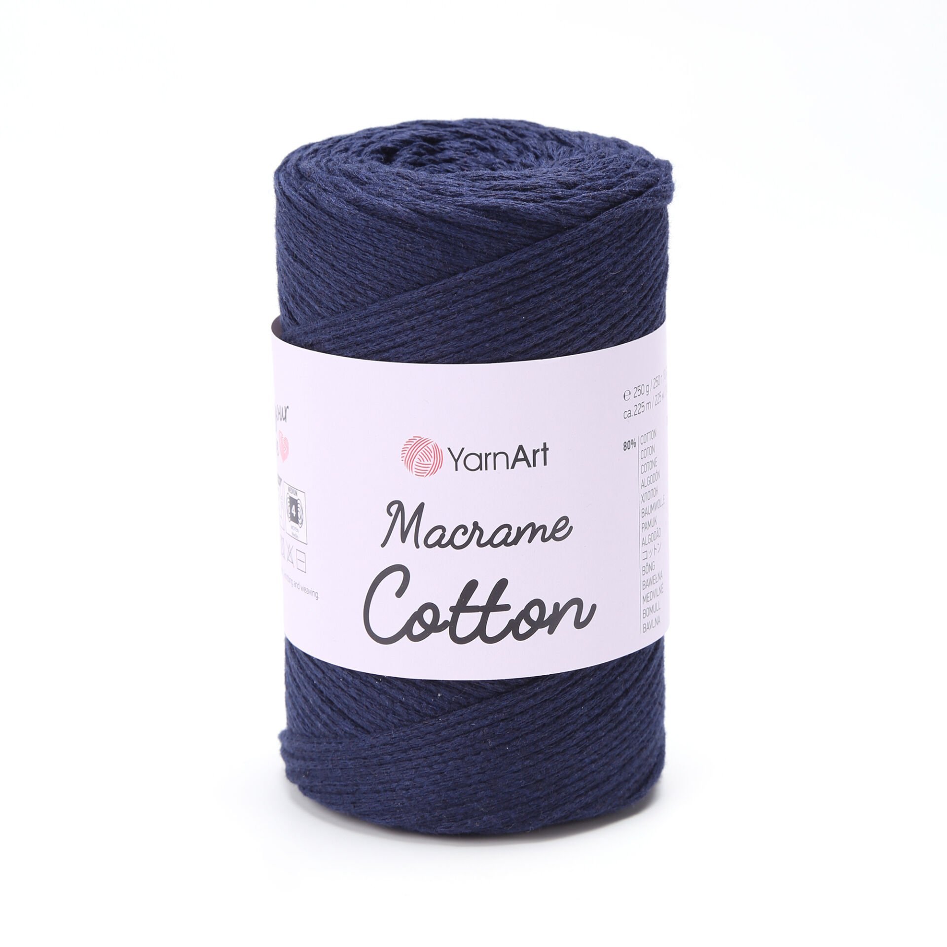 YARNART MACRAME COTTON - MAKROME EL ÖRGÜ İPİ LACİVERT - 784