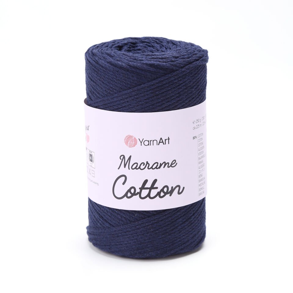 YARNART MACRAME COTTON - MAKROME EL ÖRGÜ İPİ LACİVERT - 784
