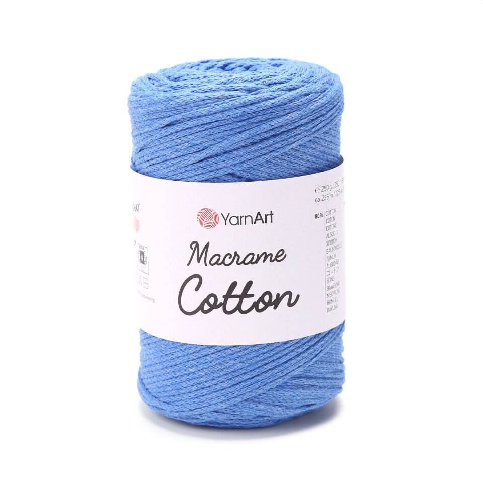 YARNART MACRAME COTTON - MAKROME EL ÖRGÜ İPİ KOYU MAVİ - 786