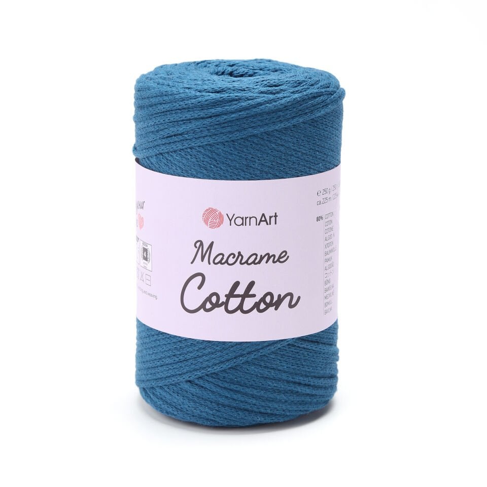YARNART MACRAME COTTON - MAKROME EL ÖRGÜ İPİ PETROL MAVİSİ - 789