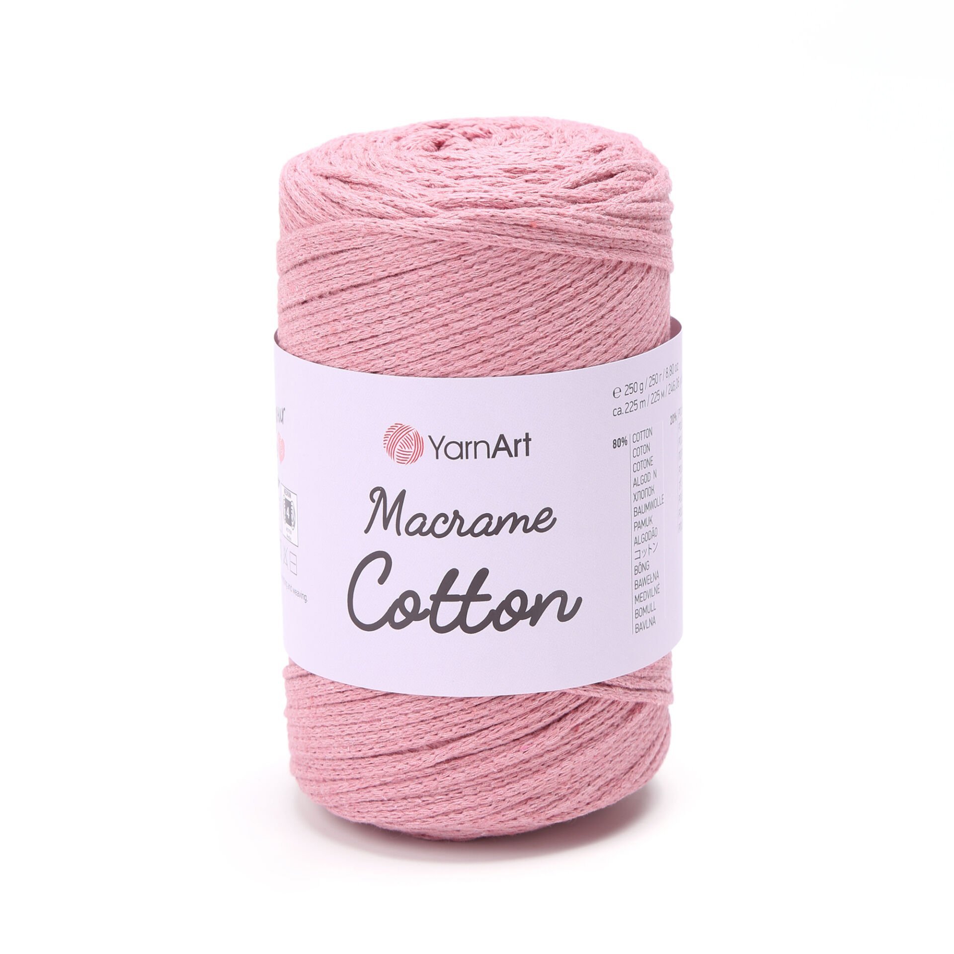 YARNART MACRAME COTTON - MAKROME EL ÖRGÜ İPİ GÜL KURUSU - 792