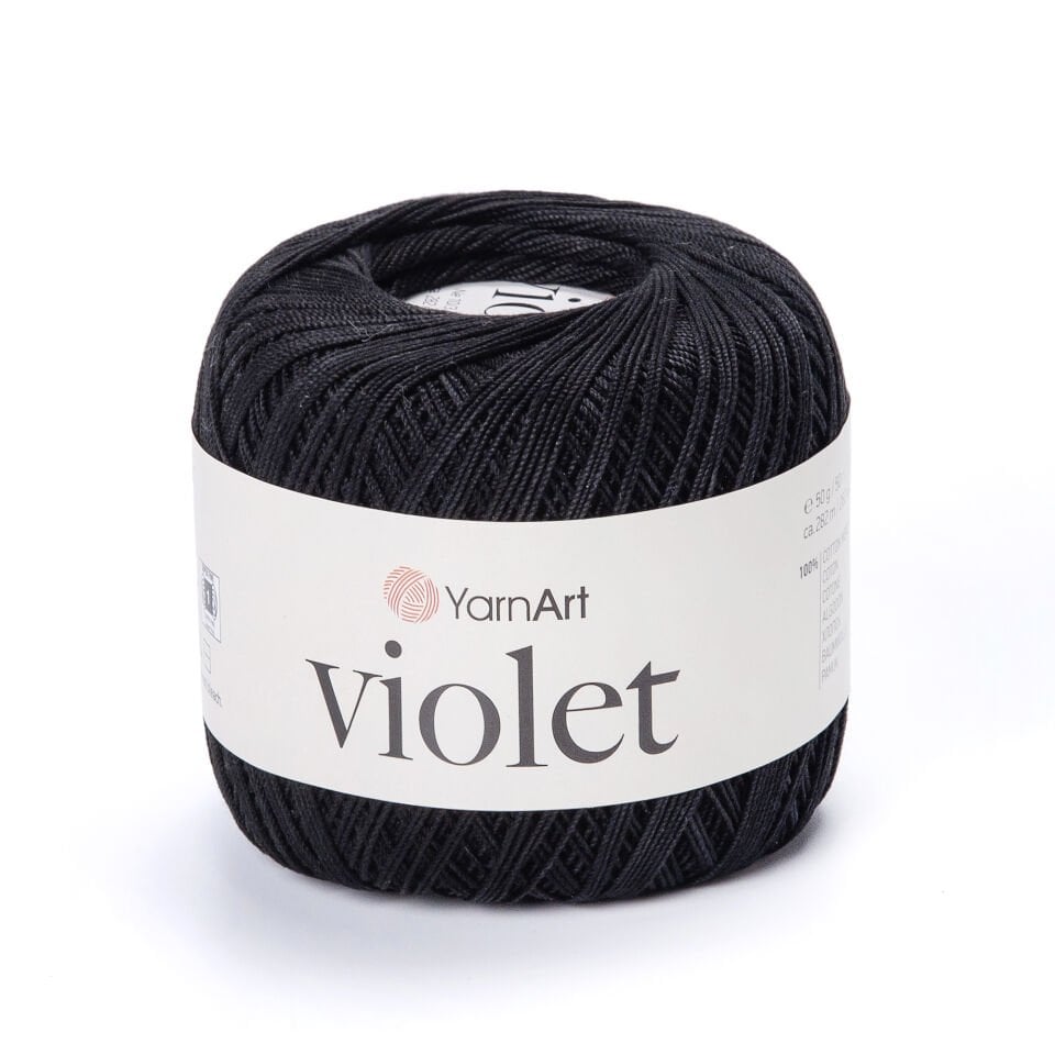 YARNART VIOLET - MERSERİZE DANTEL İPİ 999 - SİYAH