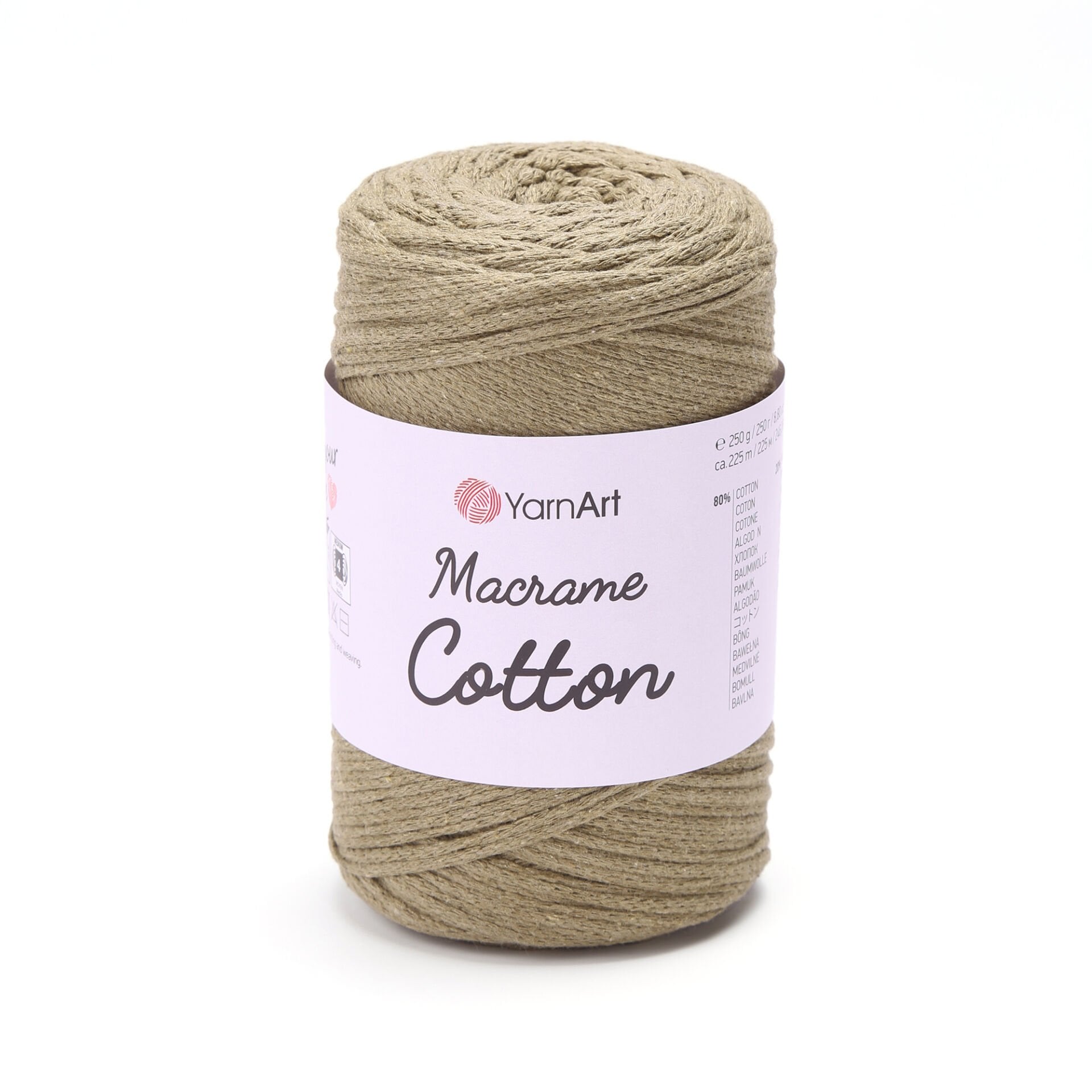 YARNART MACRAME COTTON - MAKROME EL ÖRGÜ İPİ KOYU BEJ - 793