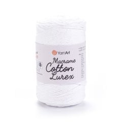YARNART MACRAME COTTON LUREX - SİMLİ MAKROME EL ÖRGÜ İPİ BEYAZ - 721