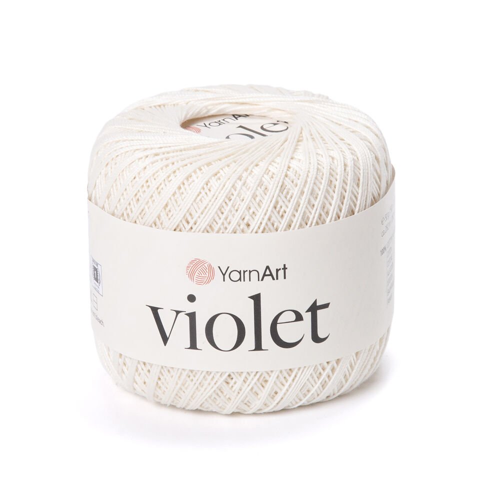 YARNART VIOLET - MERSERİZE DANTEL İPİ 6282 - KIRIK BEYAZ YARNART