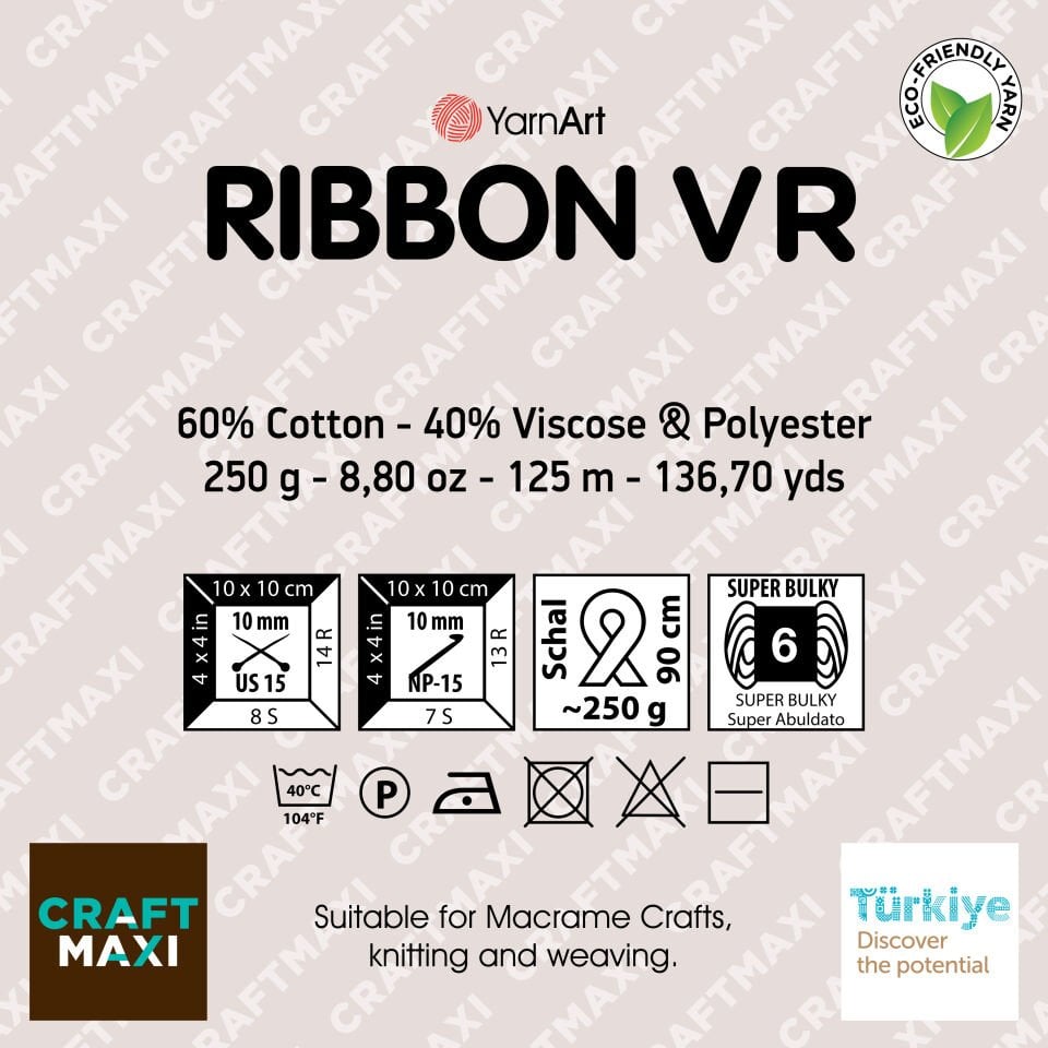 YARNART RIBBON VR - AKSESUAR EL ÖRGÜ İPİ EBRULİ - 925