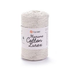 YARNART MACRAME COTTON LUREX - SİMLİ MAKROME EL ÖRGÜ İPİ KOYU KREM - 725
