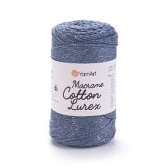 YARNART MACRAME COTTON LUREX - SİMLİ MAKROME EL ÖRGÜ İPİ KOT MAVİSİ - 730