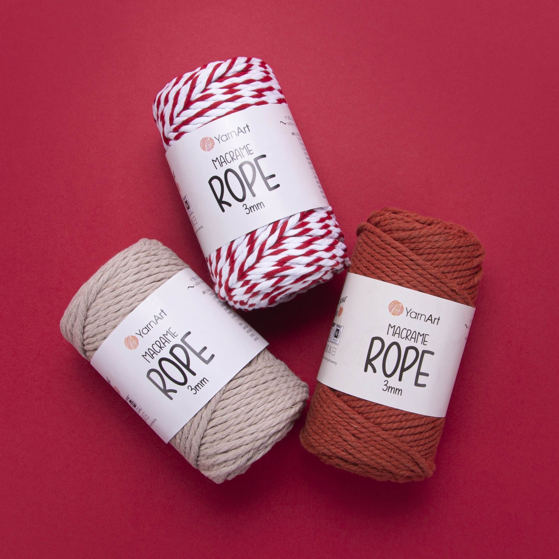 YARNART MACRAME ROPE 3 MM - MAKROME EL ÖRGÜ İPİ