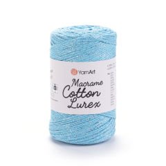 YARNART MACRAME COTTON LUREX - SİMLİ MAKROME EL ÖRGÜ İPİ TURKUAZ - 733