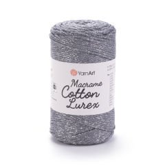 YARNART MACRAME COTTON LUREX - SİMLİ MAKROME EL ÖRGÜ İPİ GRİ - 737