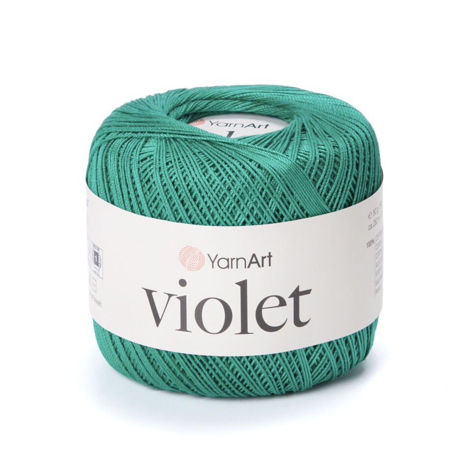 YARNART VIOLET - MERSERİZE DANTEL İPİ 6334 - PETROL YEŞİLİ