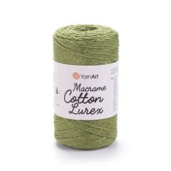 YARNART MACRAME COTTON LUREX - SİMLİ MAKROME EL ÖRGÜ İPİ ZEYTİN YEŞİLİ - 741