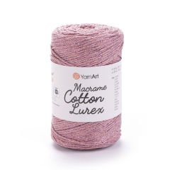 YARNART MACRAME COTTON LUREX - SİMLİ MAKROME EL ÖRGÜ İPİ GÜL KURUSU - 743
