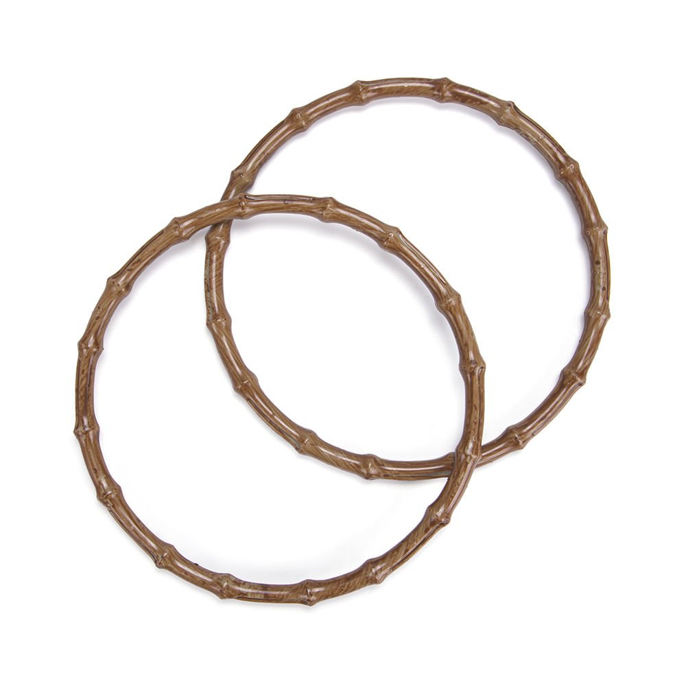 BAMBU GÖRÜNÜMLÜ ÇANTA SAPI 20 CM 2 ADET KAHVERENGİ