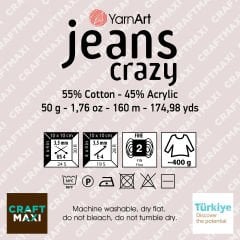YARNART JEANS CRAZY - EBRULİ EL ÖRGÜ İPİ EBRULİ - 8212
