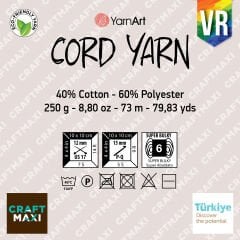 YARNART CORD YARN VR - AKSESUAR EL ÖRGÜ İPİ EBRULİ - 929