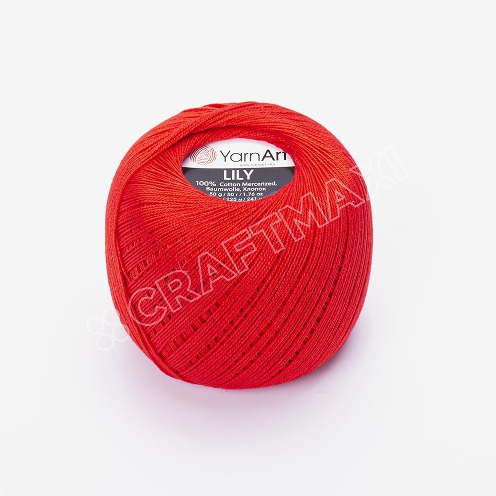 YARNART LILY - MERSERİZE DANTEL İPİ KIRMIZI - 76