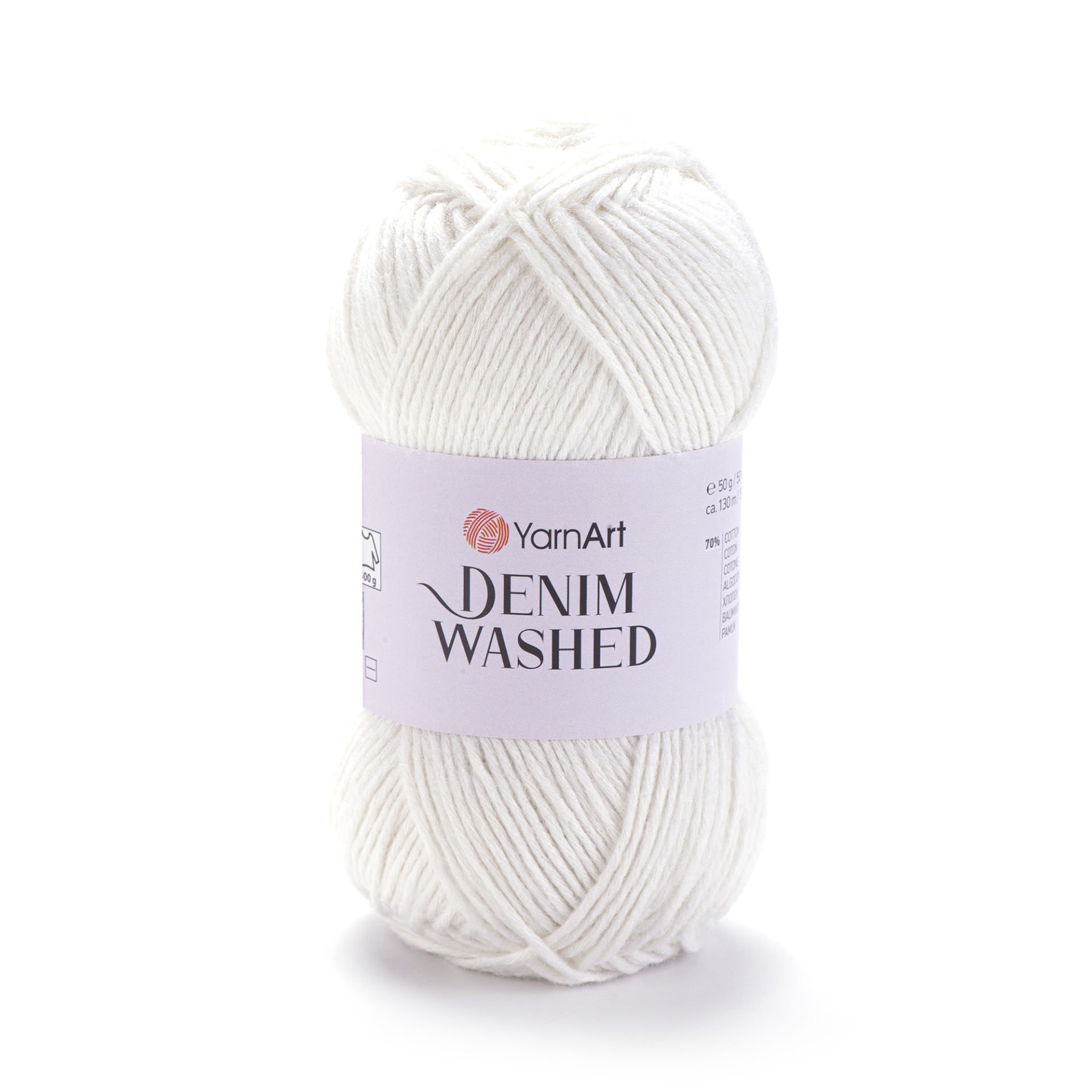 YARNART DENIM WASHED - MELANJ EL ÖRGÜ İPİ KIRIK BEYAZ - 900