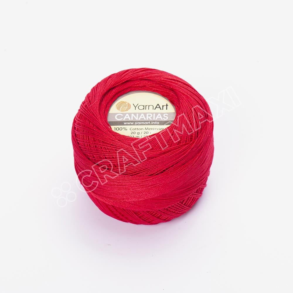 YARNART CANARIAS - MERSERİZE DANTEL İPİ KIRMIZI - 6328