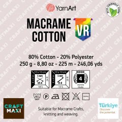 YARNART MACRAME COTTON VR - MAKROME EL ÖRGÜ İPİ EBRULİ - 913