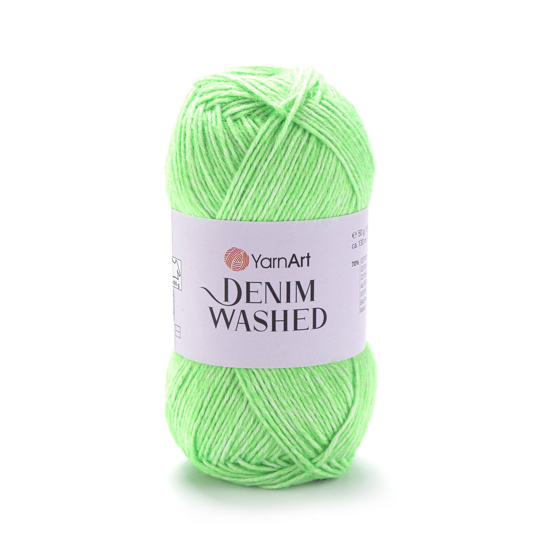 YARNART DENIM WASHED - MELANJ EL ÖRGÜ İPİ FOSFORLU YEŞİL - 912