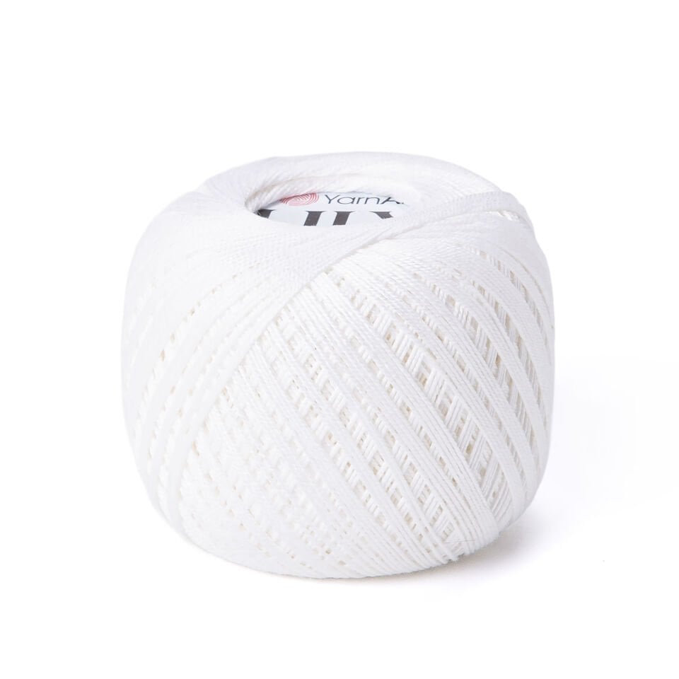 YARNART LILY - MERSERİZE DANTEL İPİ OPTİK BEYAZ - 1000