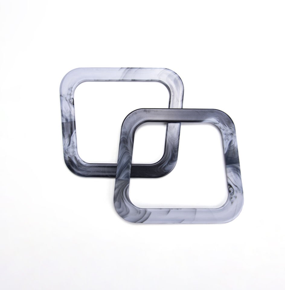 AKRİLİK KARE ÇANTA SAPI 2 ADET SİYAH