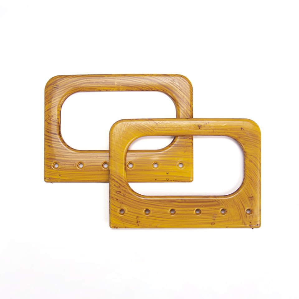 DİKDÖRTGEN DELİKLİ ÇANTA SAPI 2 ADET AHŞAP