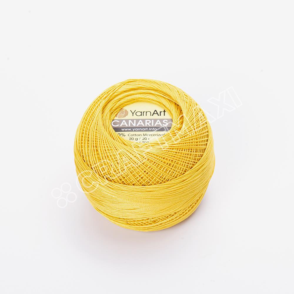 YARNART CANARIAS - MERSERİZE DANTEL İPİ KOYU SARI - 6347