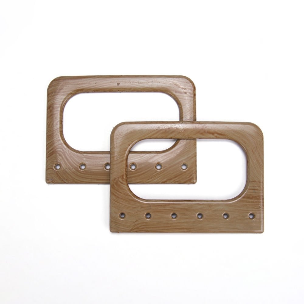 DİKDÖRTGEN DELİKLİ ÇANTA SAPI 2 ADET KAHVERENGİ