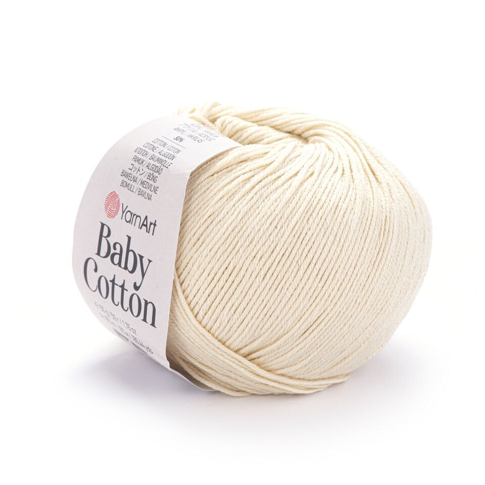 YARNART BABY COTTON - BEBEK EL ÖRGÜ İPİ AÇIK KREM - 402