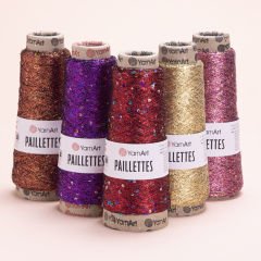 YARNART PAILLETTES - EL ÖRGÜ İPİ PEMBE - 8004