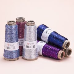 YARNART PAILLETTES - EL ÖRGÜ İPİ PEMBE - 8004