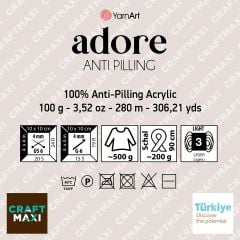 YARNART ADORE ANTI-PILLING - EL ÖRGÜ İPİ SAKS MAVİSİ - 350