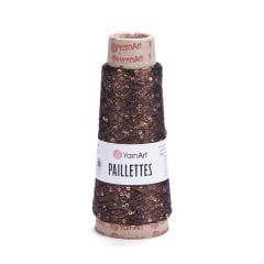 YARNART PAILLETTES - EL ÖRGÜ İPİ KAHVERENGİ - 8007