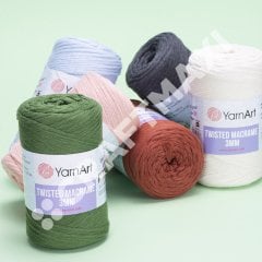 YARNART TWISTED MACRAME 3 MM - MAKROME EL ÖRGÜ İPİ HARDAL - 796