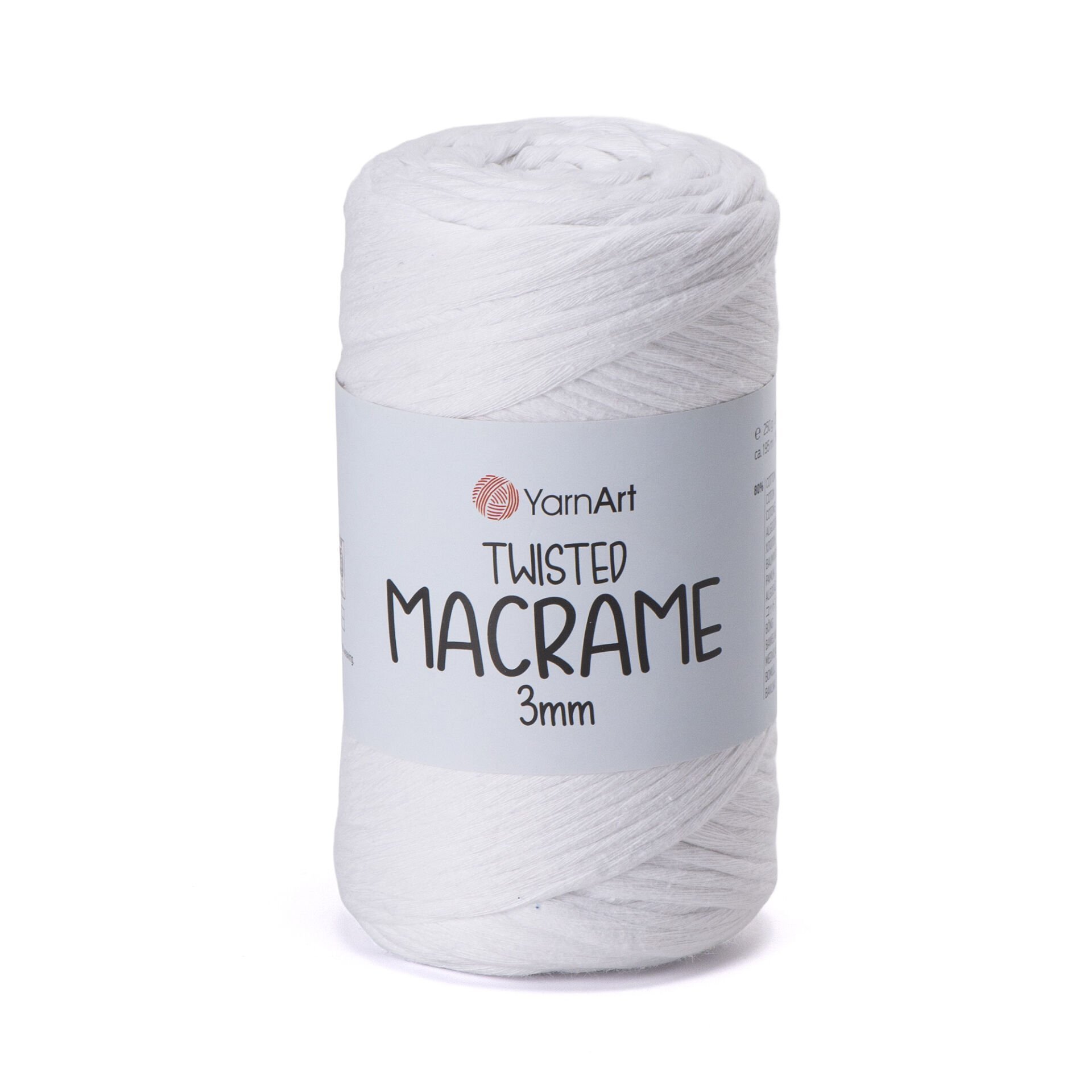 YARNART TWISTED MACRAME 3 MM - MAKROME EL ÖRGÜ İPİ BEYAZ - 751