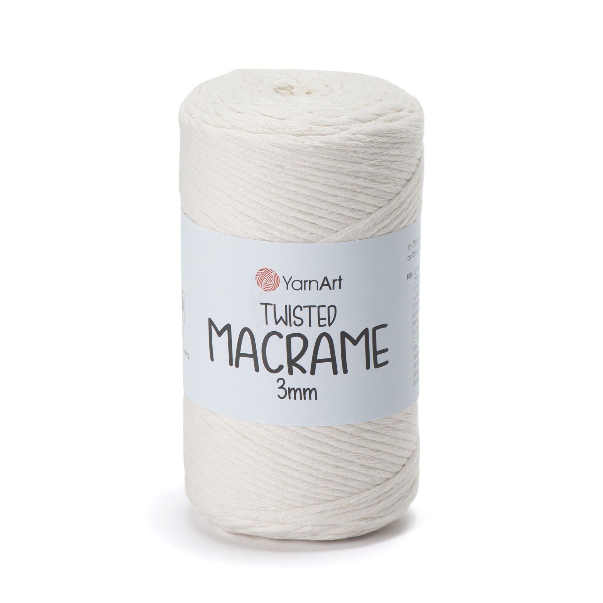YARNART TWISTED MACRAME 3 MM - MAKROME EL ÖRGÜ İPİ KREM - 752