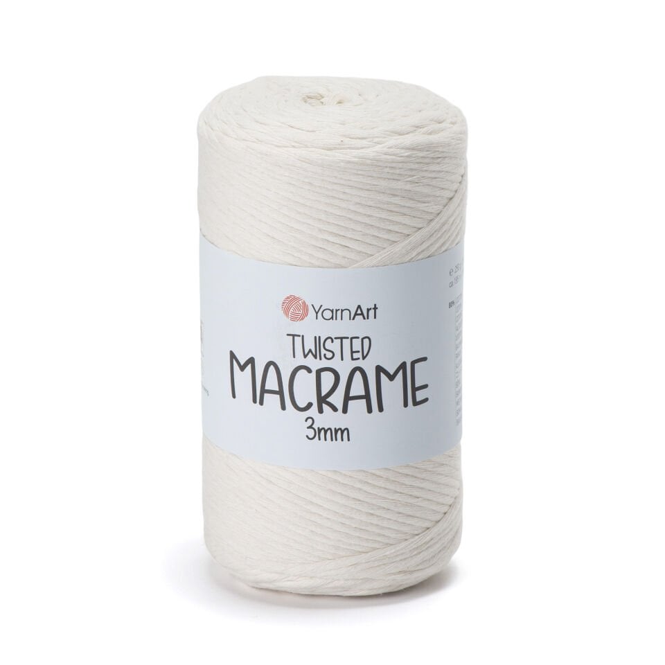 YARNART TWISTED MACRAME 3 MM - MAKROME EL ÖRGÜ İPİ KREM - 752