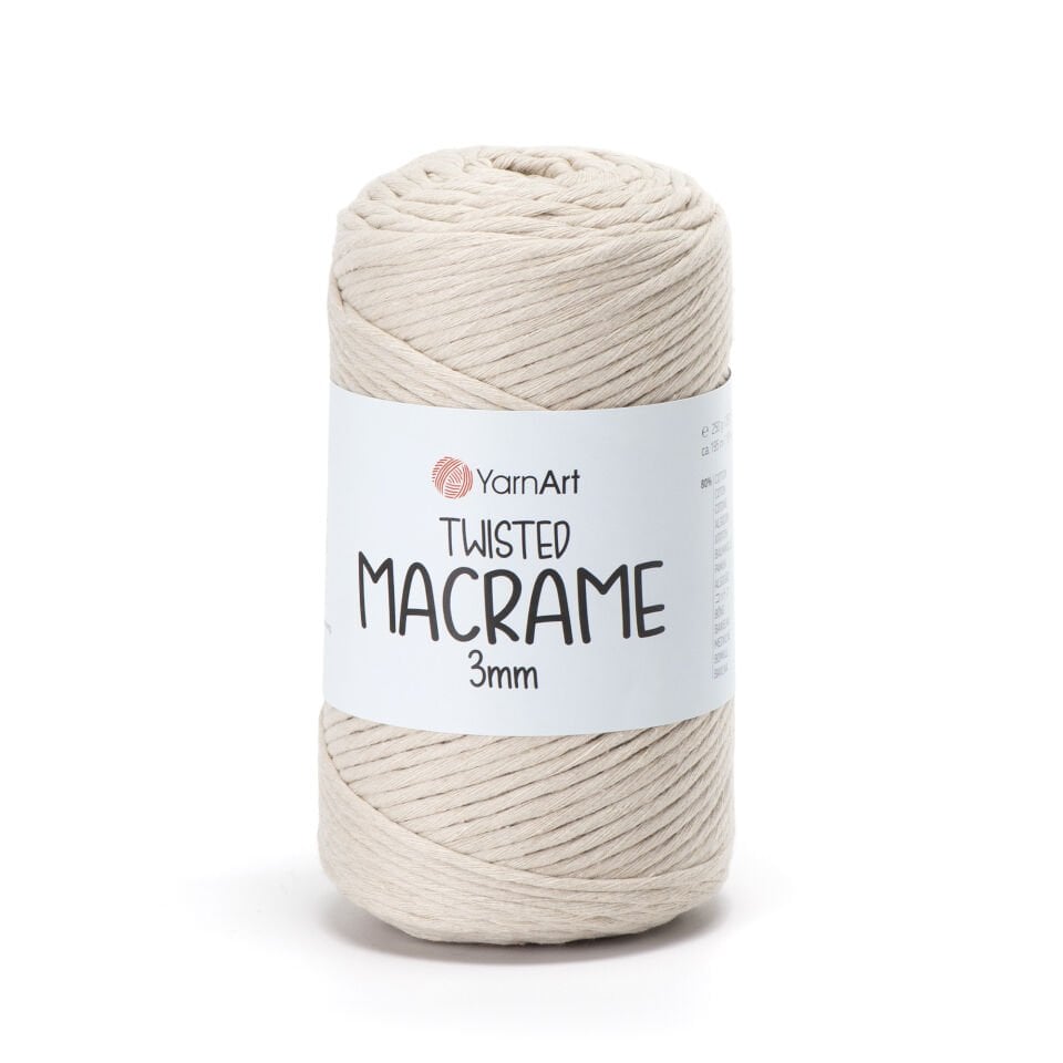 YARNART TWISTED MACRAME 3 MM - MAKROME EL ÖRGÜ İPİ BEJ - 753