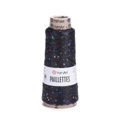 YARNART PAILLETTES - EL ÖRGÜ İPİ SİYAH - 8010