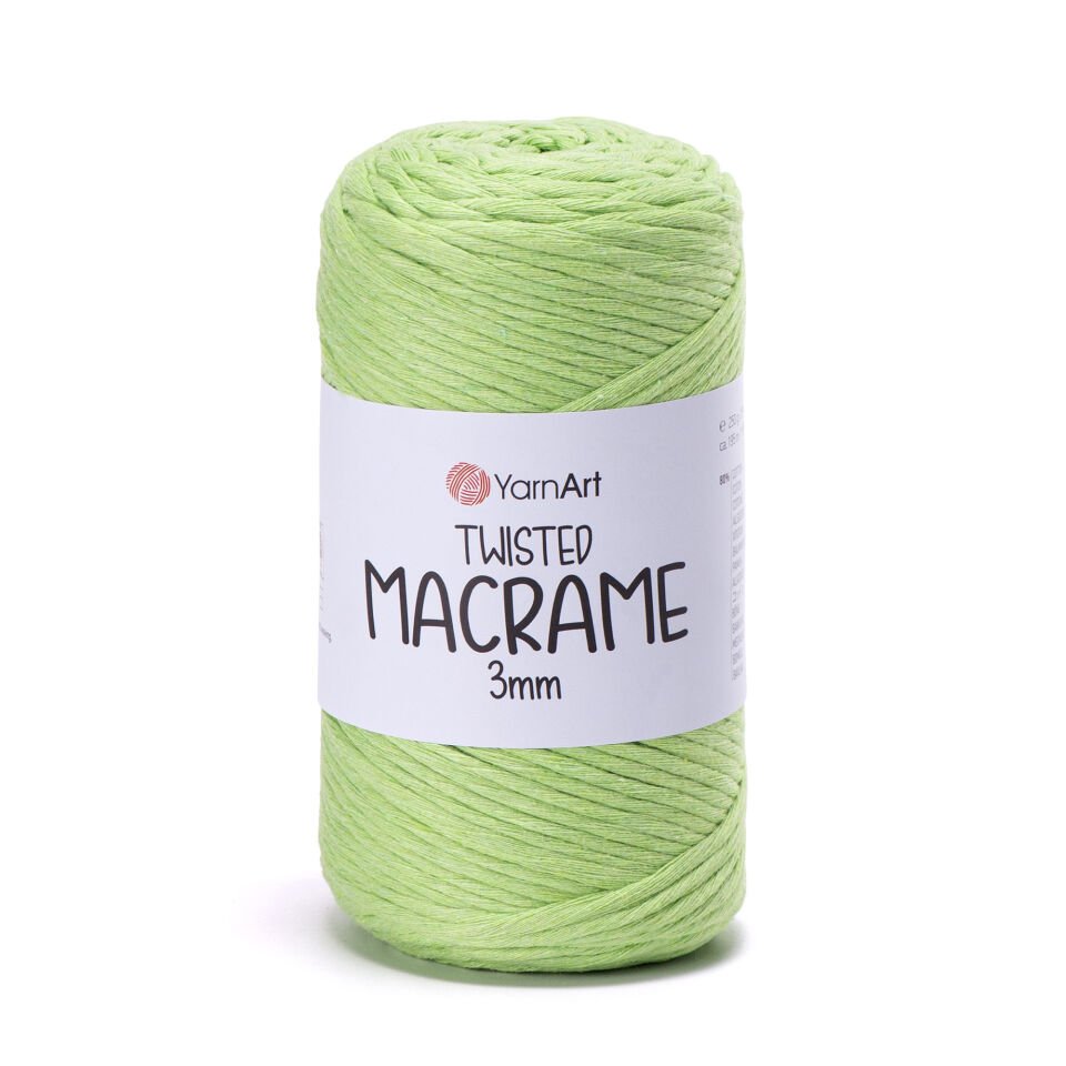 YARNART TWISTED MACRAME 3 MM - MAKROME EL ÖRGÜ İPİ FISTIK YEŞİLİ - 755