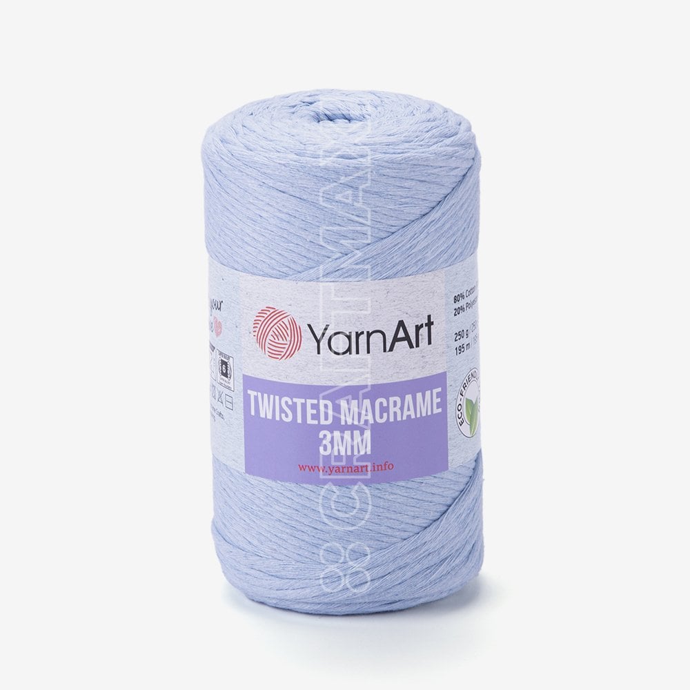 YARNART TWISTED MACRAME 3 MM - MAKROME EL ÖRGÜ İPİ BEBE MAVİSİ - 760
