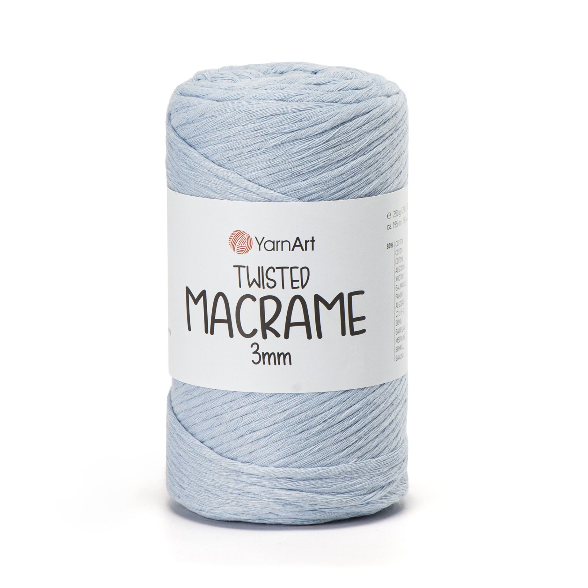 YARNART TWISTED MACRAME 3 MM - MAKROME EL ÖRGÜ İPİ BEBE MAVİSİ - 760